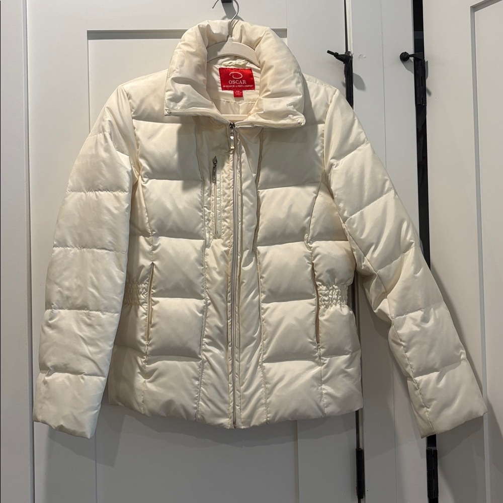 Oscar de la Renta Cream Puffer Jacket